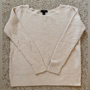 GAP Off-White Textured Crew Neck Sweater